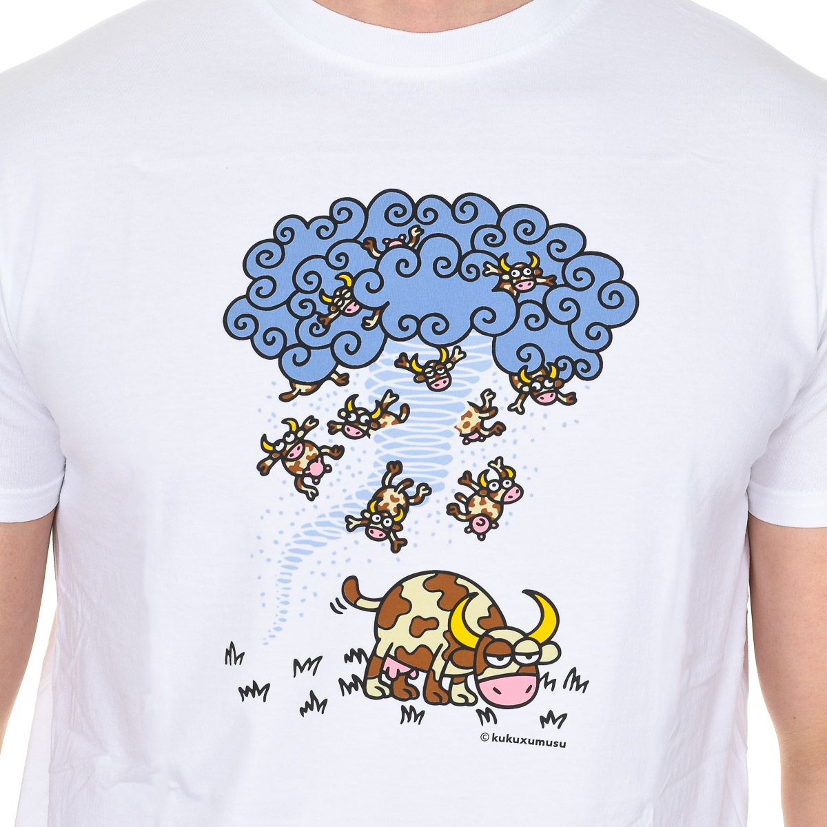 Baumwoll-T-Shirt mit Wirbelsturm-Grafik