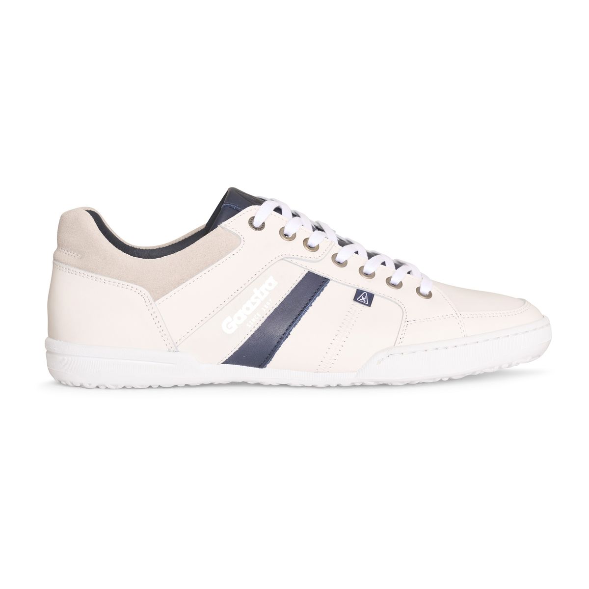 Flacher Leder-Sneaker, sportlicher Stil