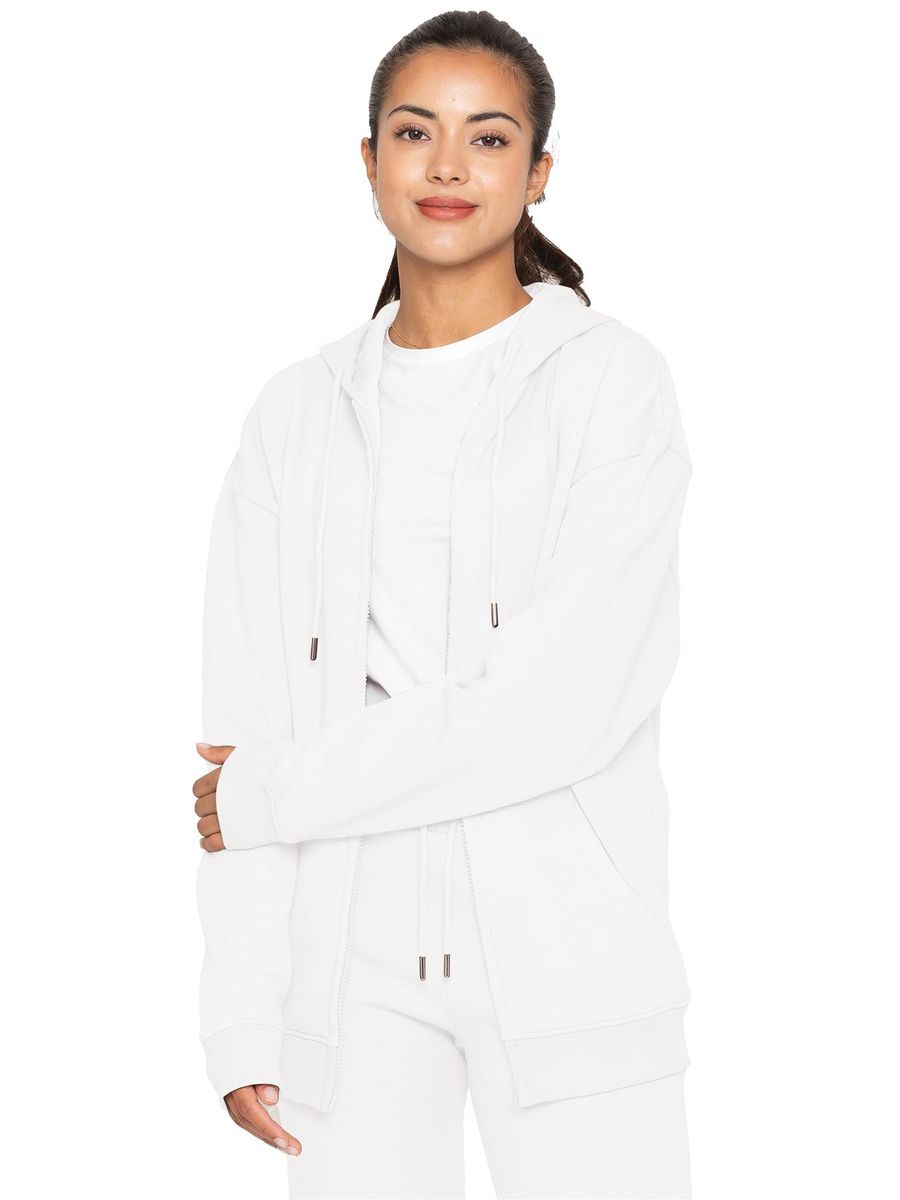 Übergroßer Fleece-Futter Zip-Hoodie