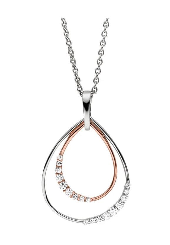 Zweifarbige tropfenförmige Halskette