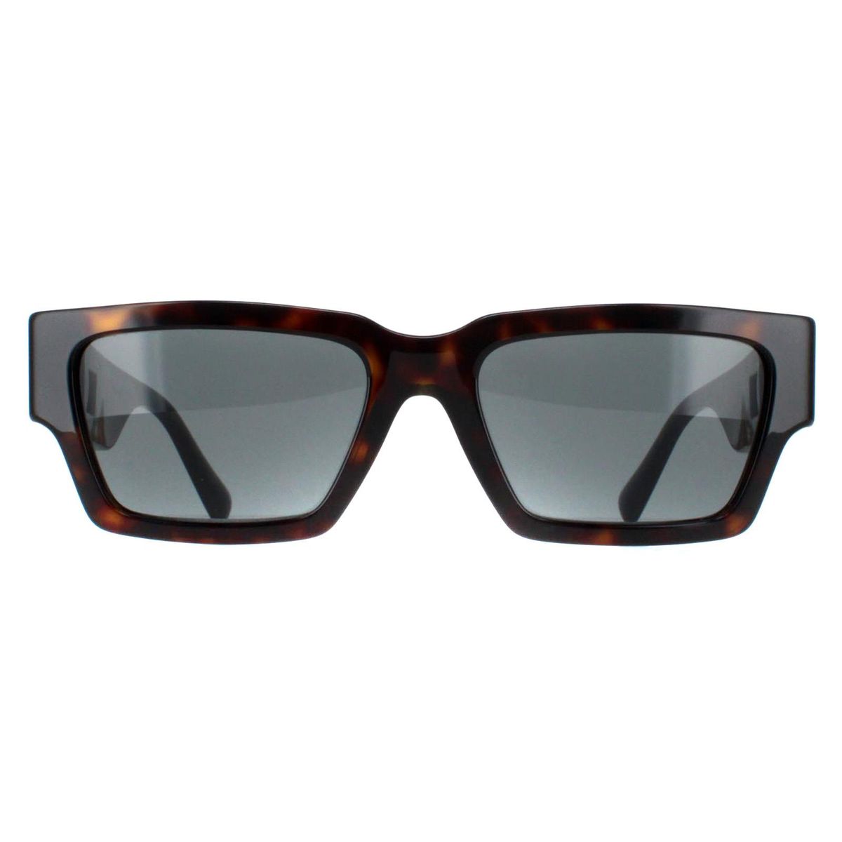 Rechteckige Schildpatt-Sonnenbrille mit dunklen Gläsern