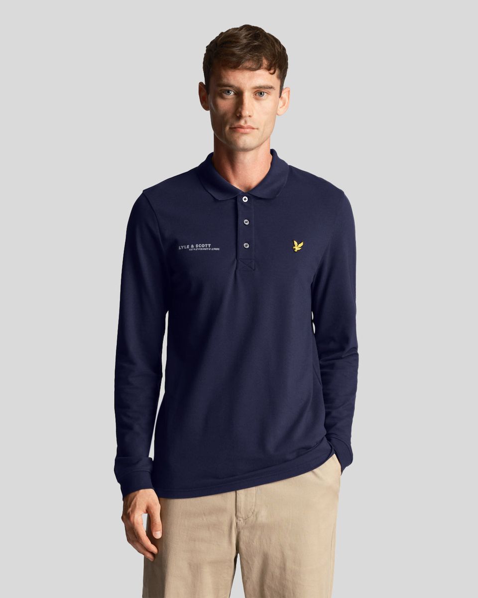 Herren Langarm Poloshirt
