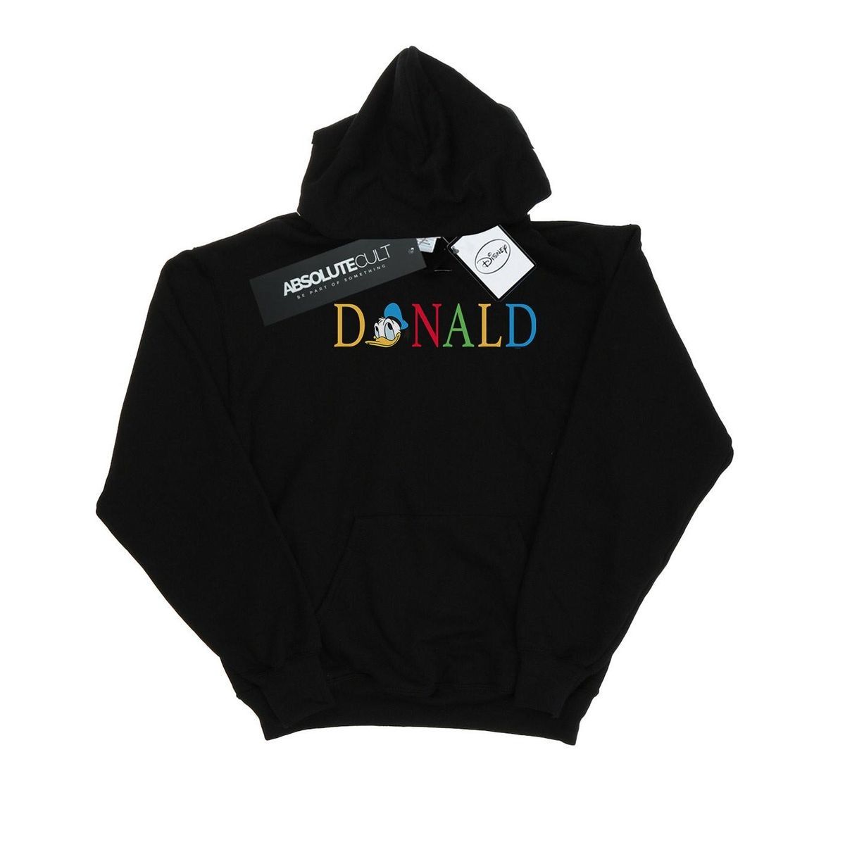 Disney - "Donald Duck Letters" Kapuzenpullover für Herren (Schwarz)