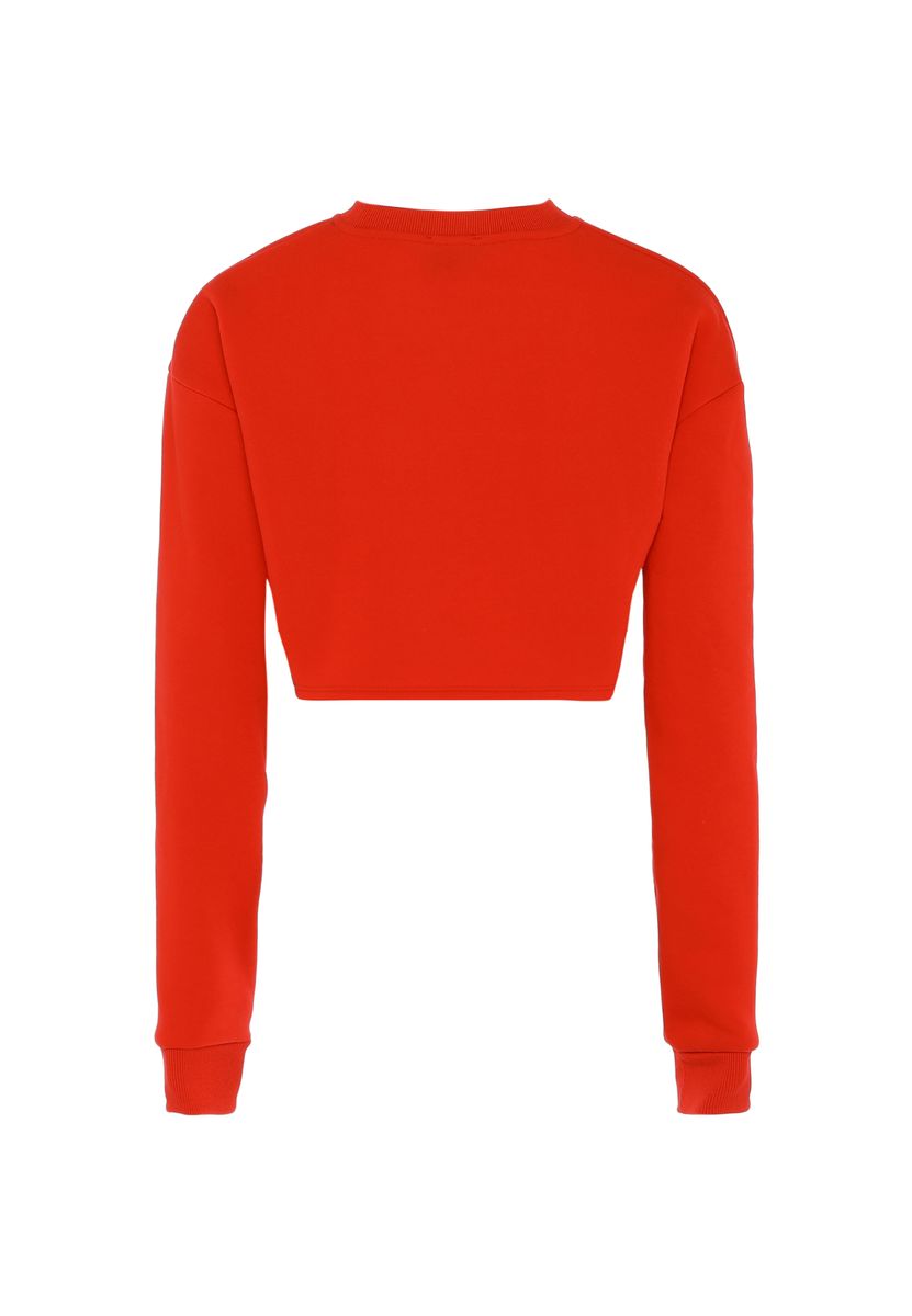 Kurz geschnittenes Sweatshirt mit überschnittenen Schultern