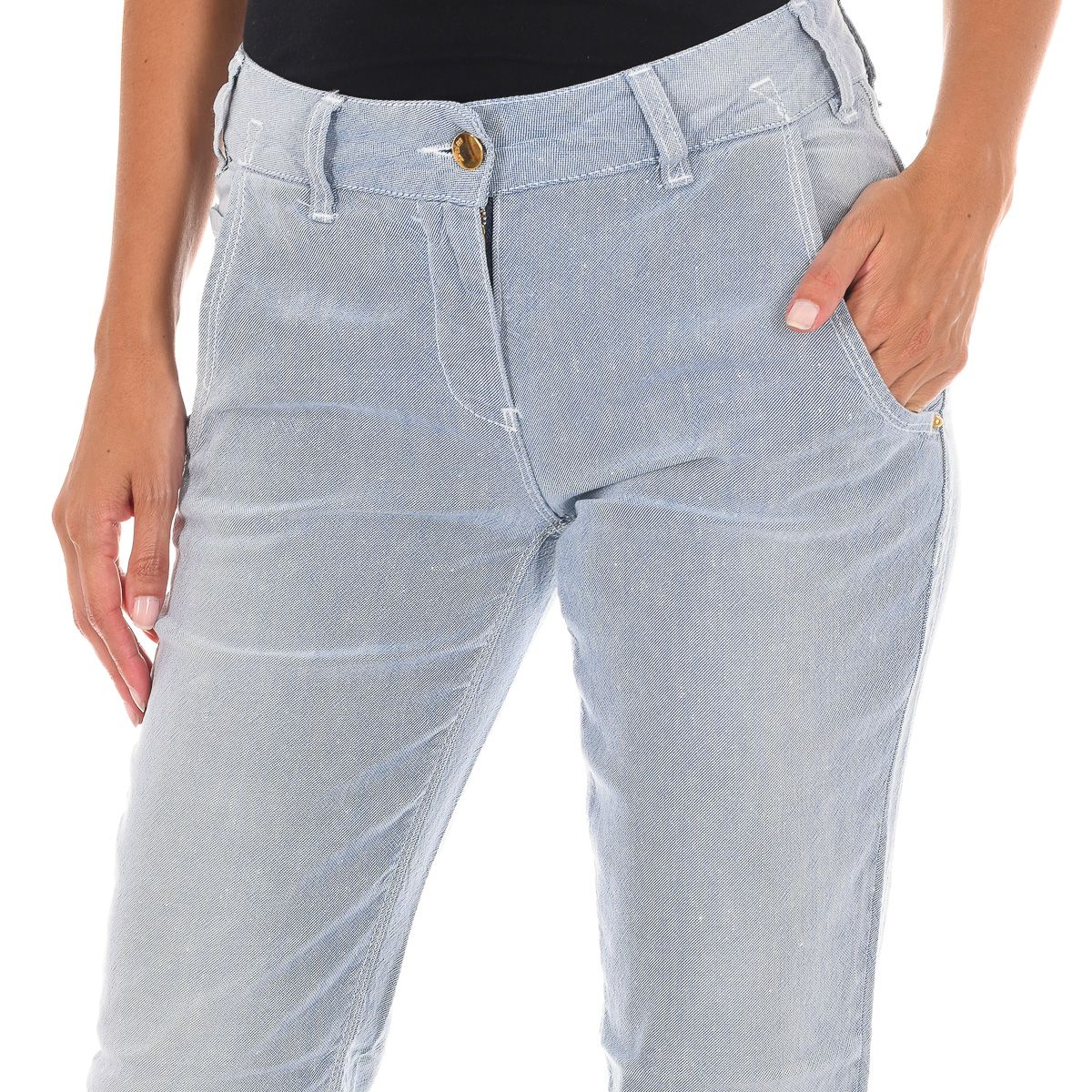 Chino-Hose aus Leinenmischgewebe