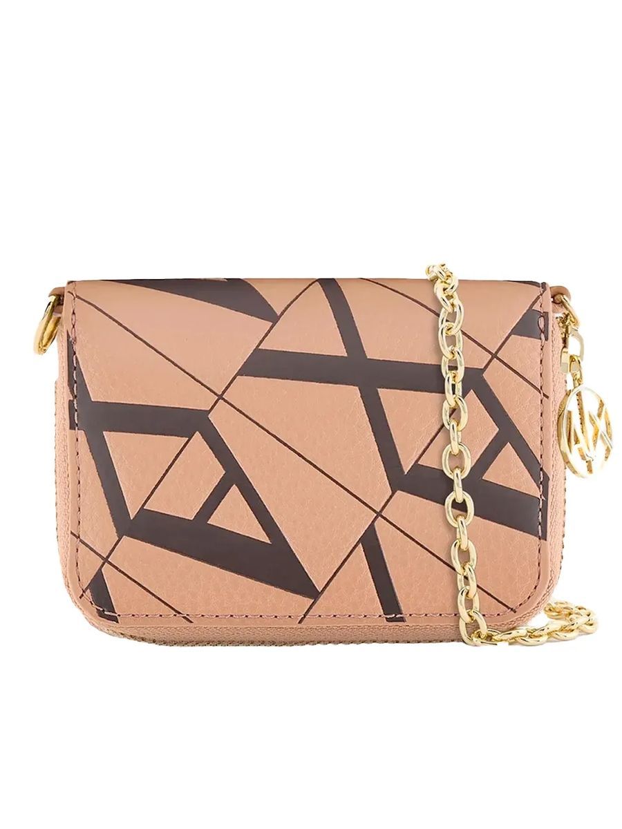 Geldbörse mit geometrischem Muster und Kette