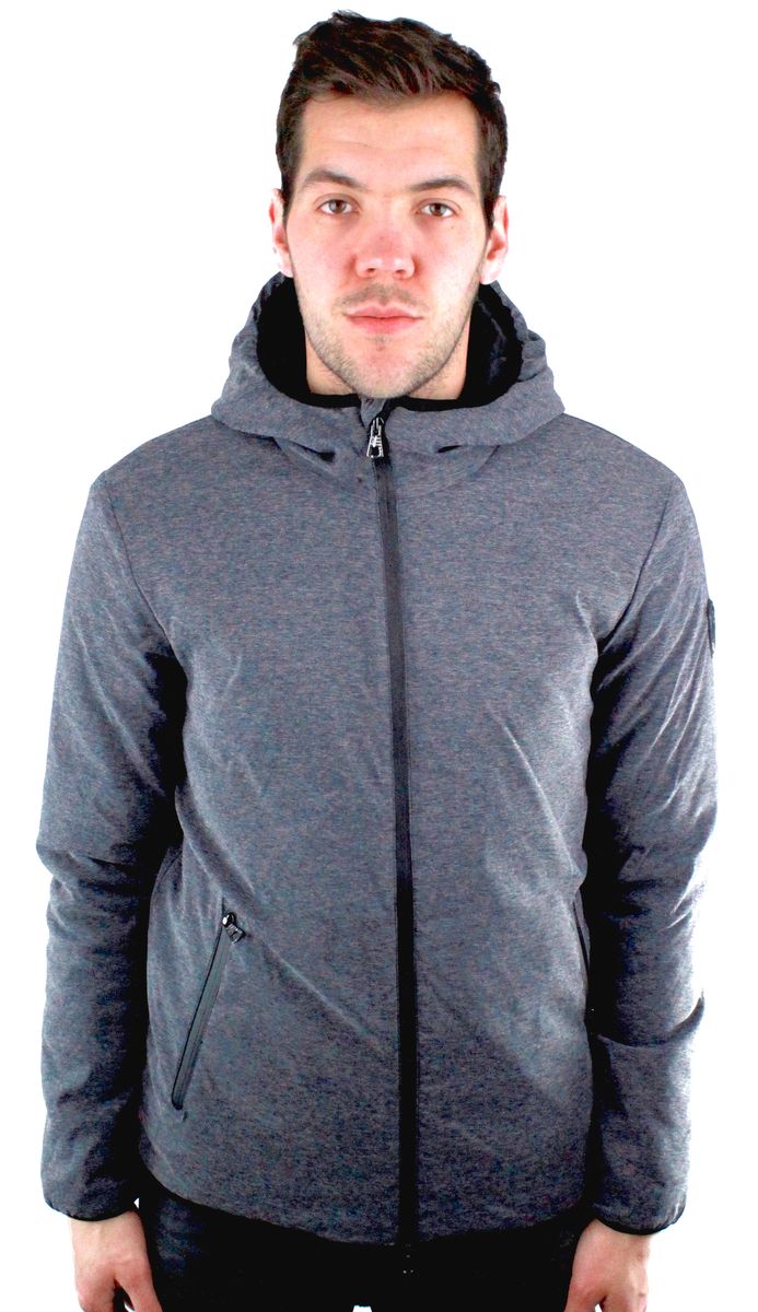 Dunkelgraue Herren Jacke mit Kapuze