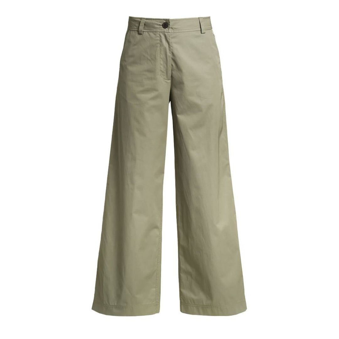 Khaki Palazzo Hose mit weitem Bein