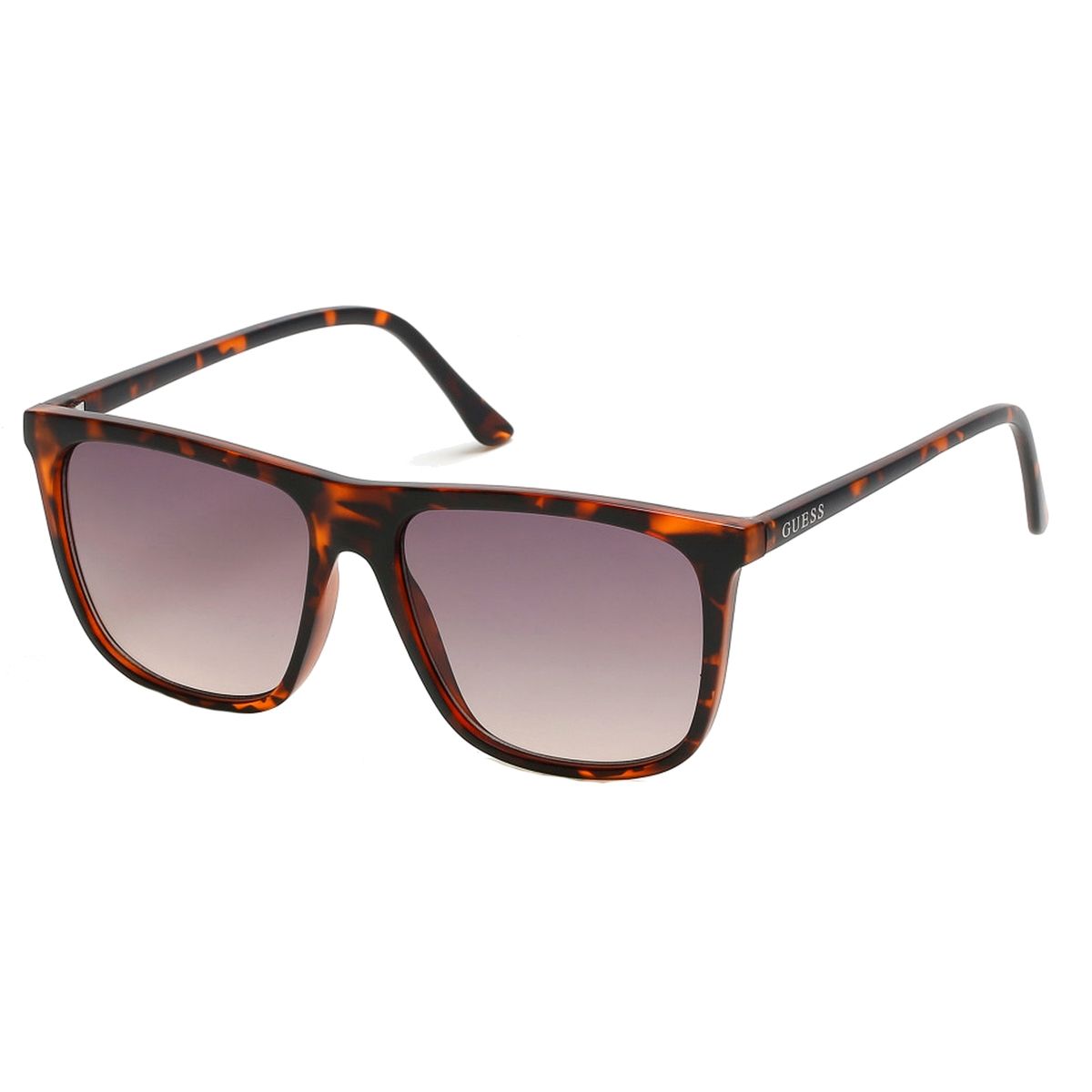 Rechteckige Sonnenbrille mit Schildpattrahmen