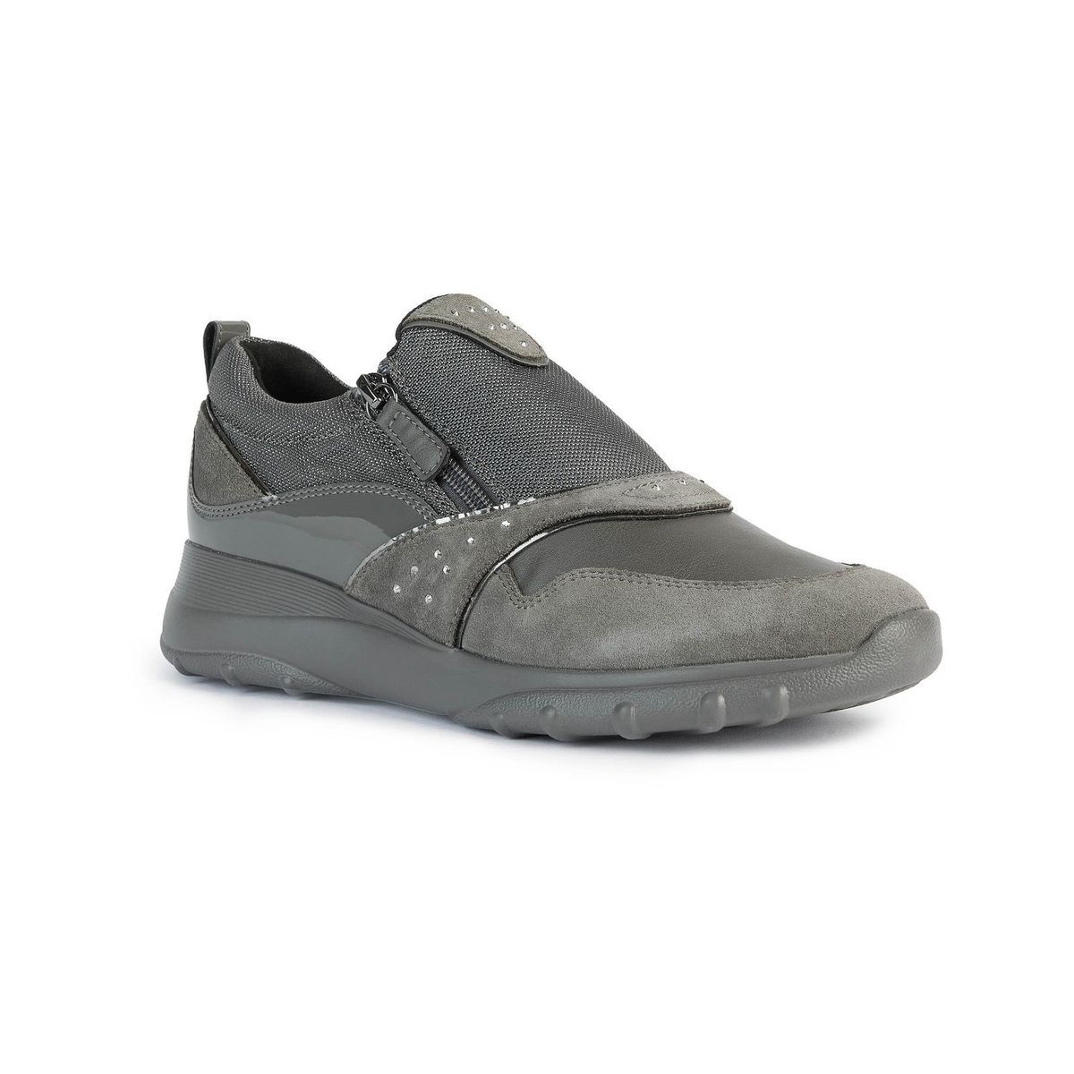 Geox D Zosma B Wildleder Damen Dunkelgraue Sneaker