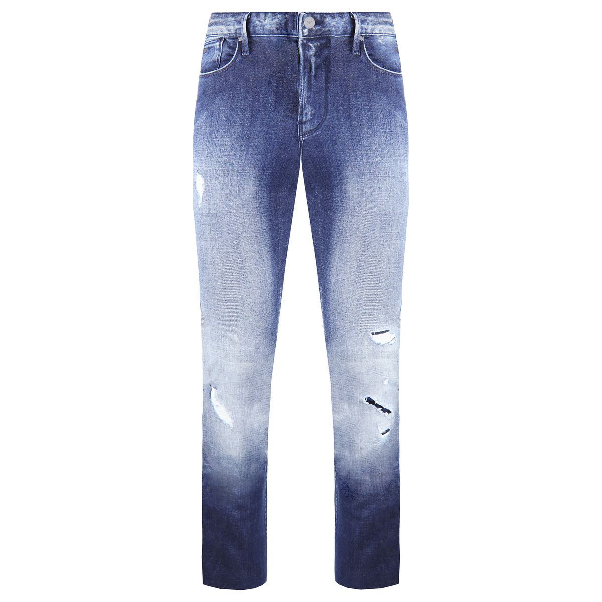 Jeans mit geradem Bein und Distressed-Waschung