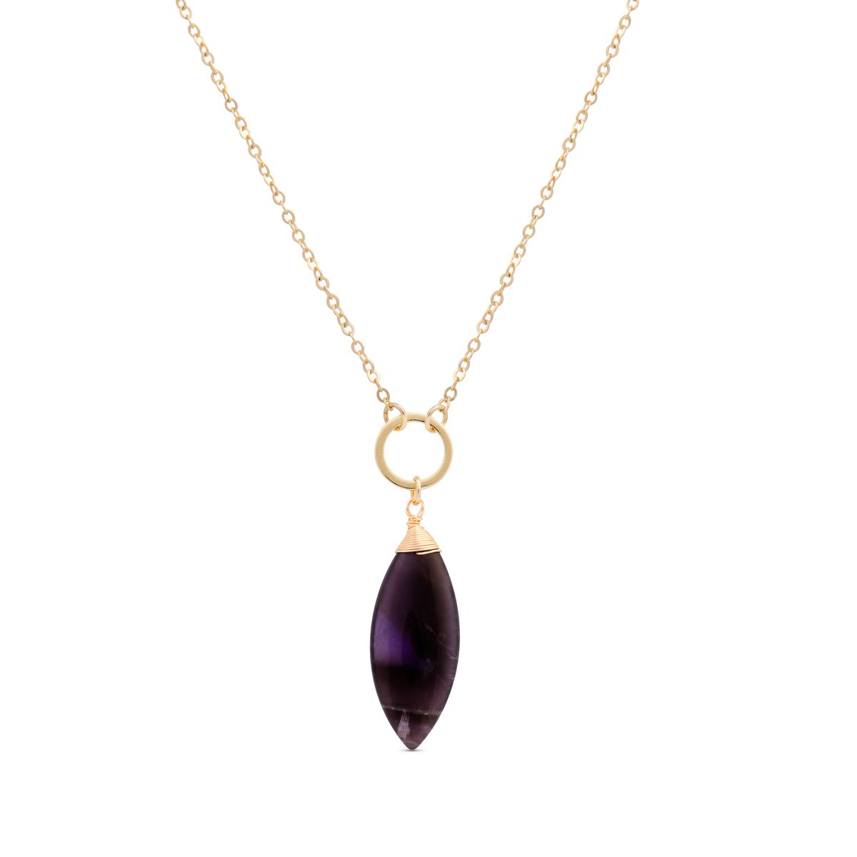 Amethyst-Halskette mit Marquise-Anhänger