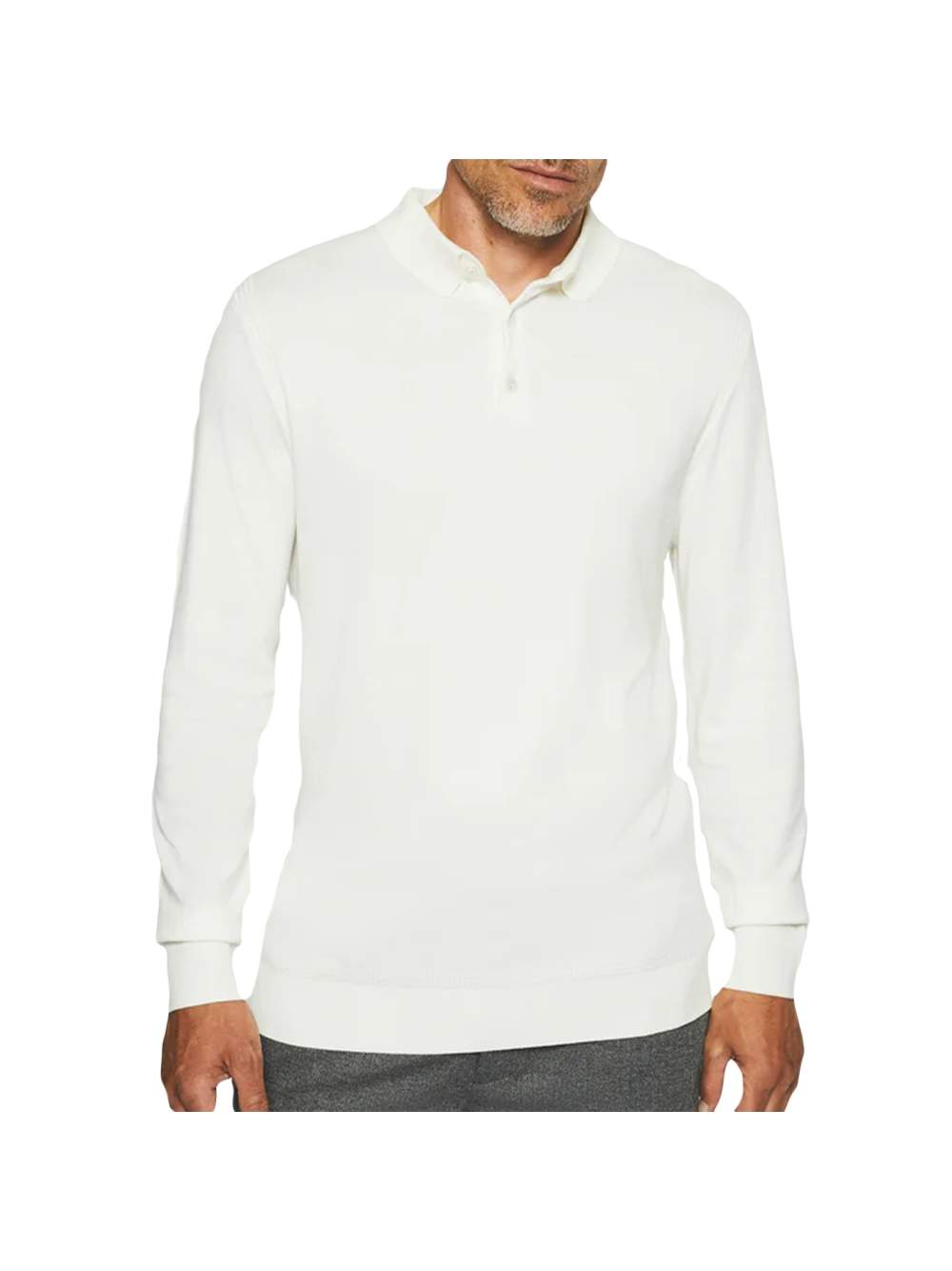 Herren Langarm Strick Polo Shirt