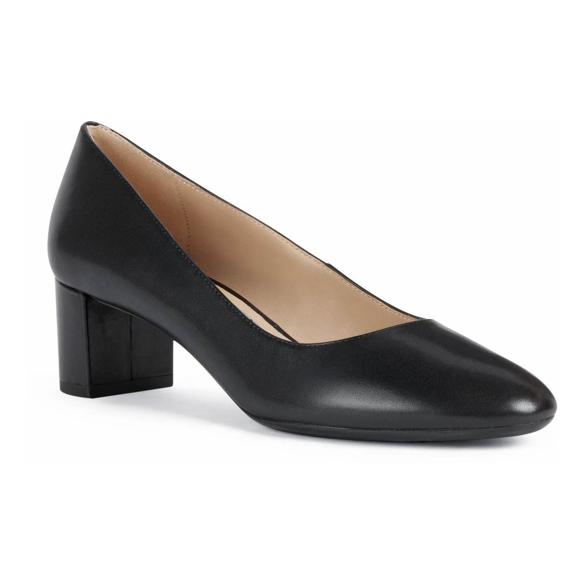 Klassische Schwarze Blockabsatzpumps aus Leder