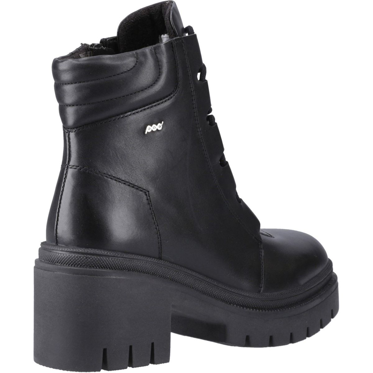 Leder-Stiefeletten mit Karree-Spitze