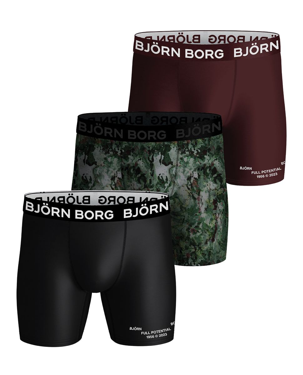 Björn Borg - 3er Pack atmungsaktive Performance Boxershorts | Herren Sport Boxershorts - Camo Mix