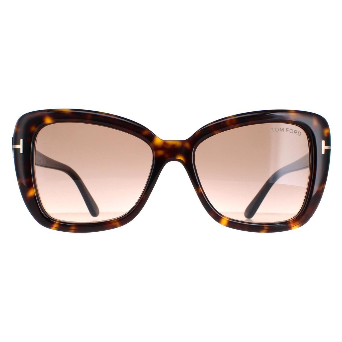 Elegante quadratische dunkel Havana Sonnenbrille