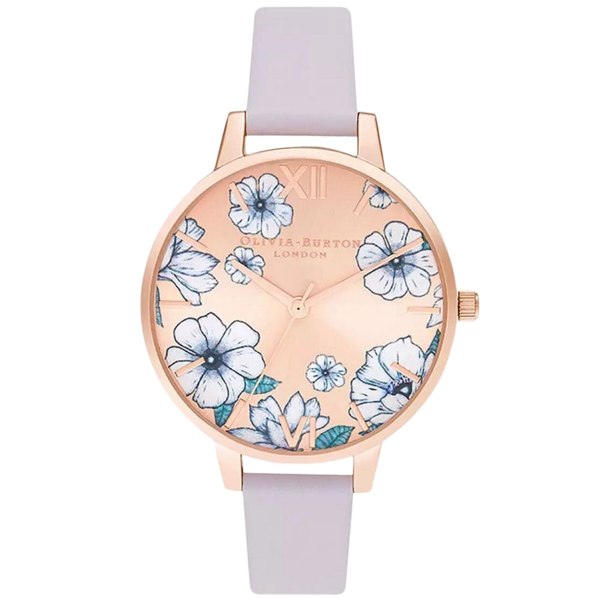 Blumenzifferblatt Roségold Uhr