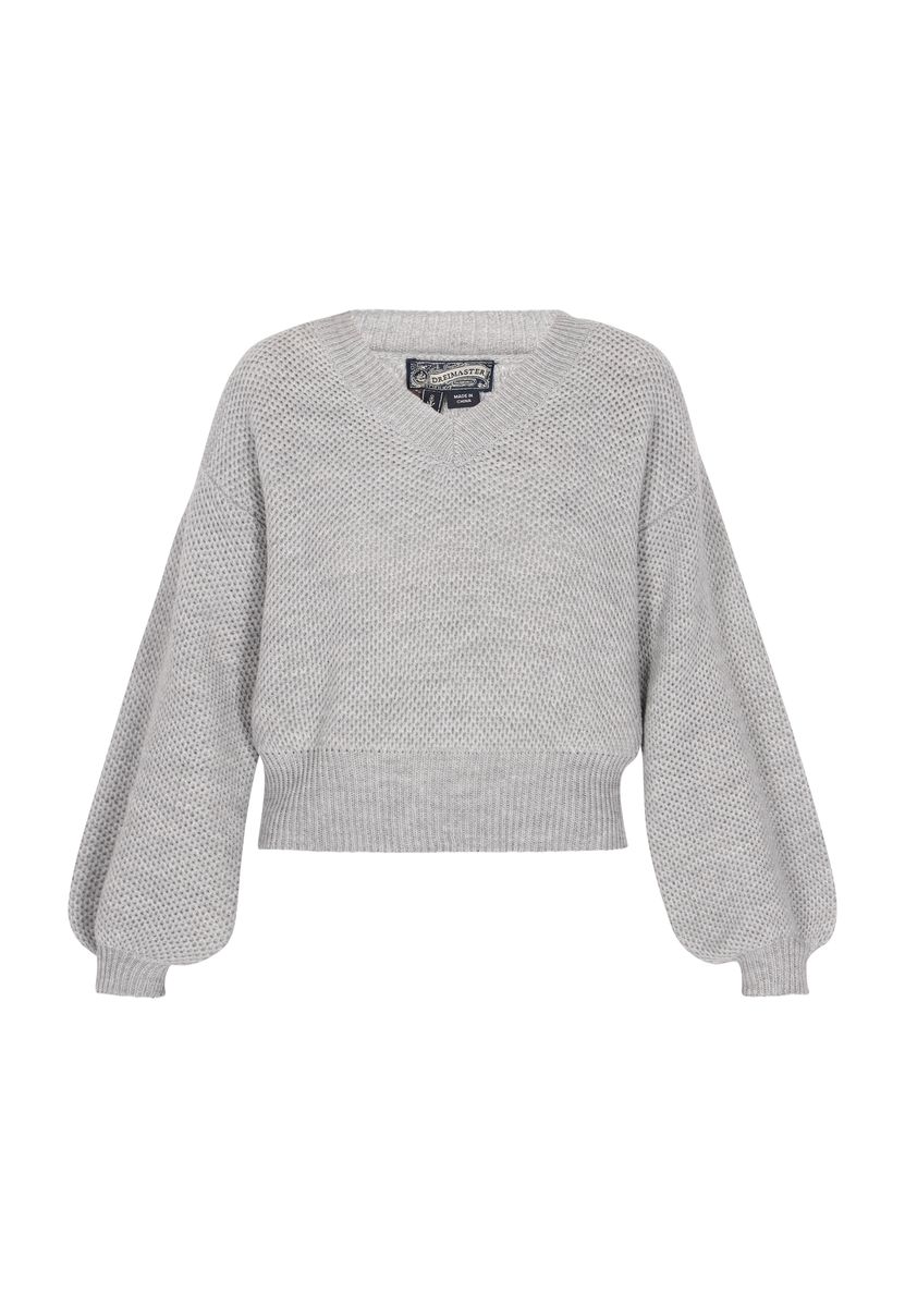 Gestrickter Pullover mit V-Ausschnitt