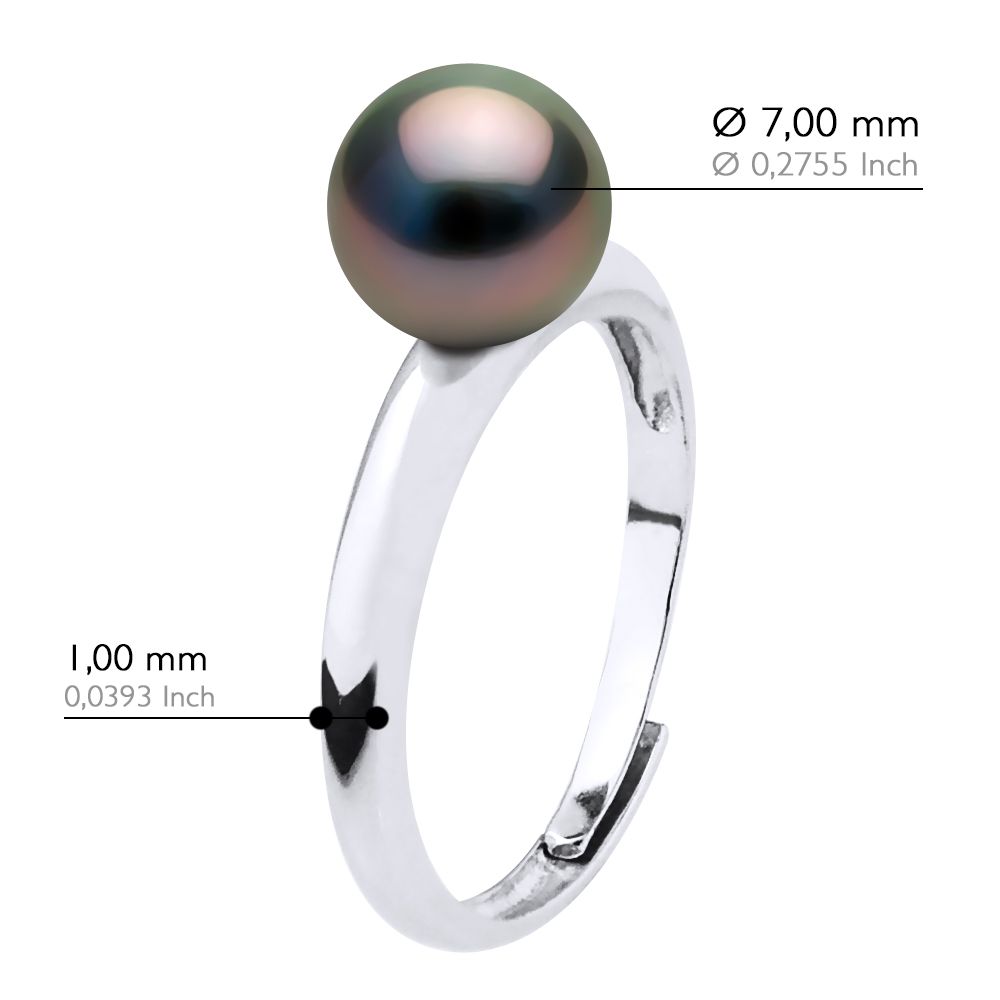 Eleganter gewölbter Ring mit Tahitiperle