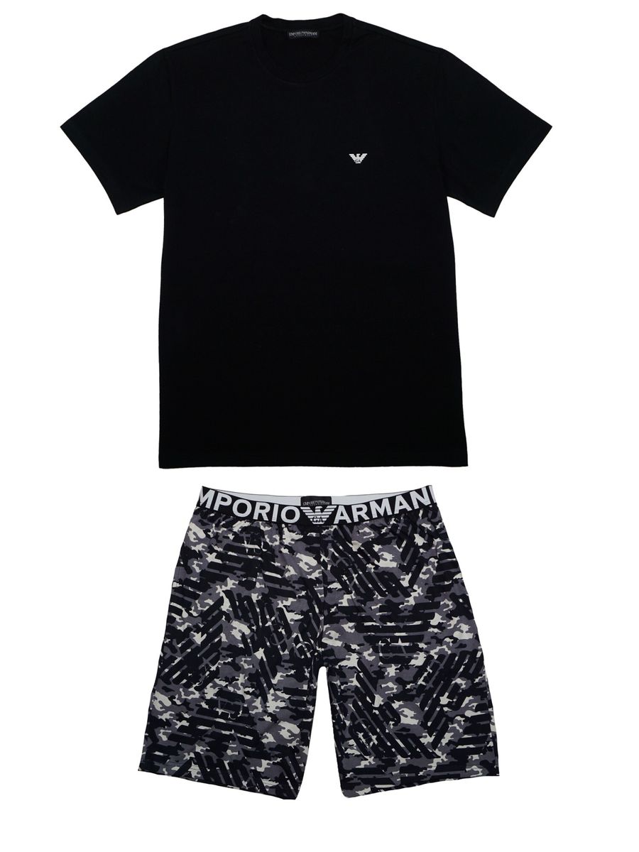 Herren Schlafanzug Set mit gemusterten Shorts
