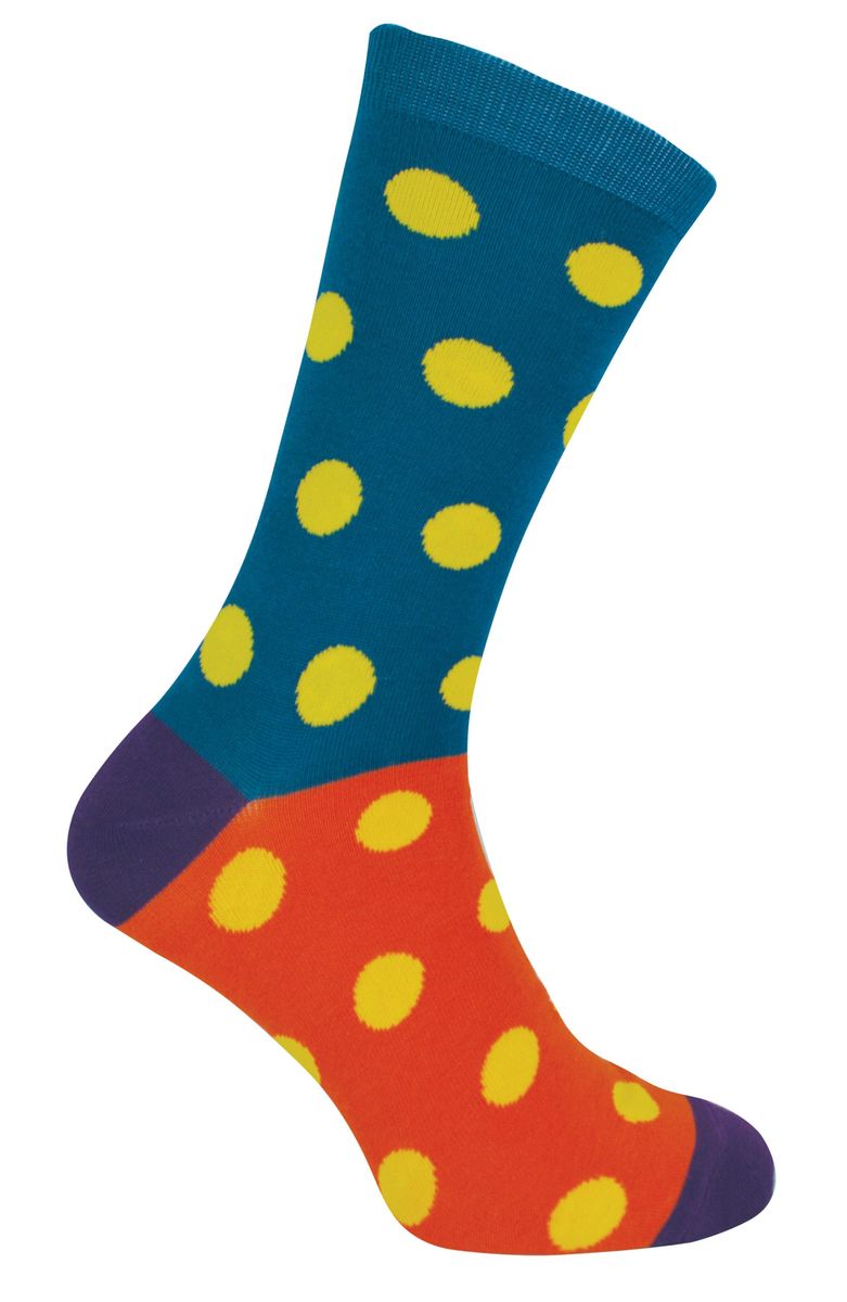 Herr Heron - Herren Bambus Socken | Neuheit Funky Socken | Gemusterte Argyle gestreifte Socken | Atmungsaktiv weich | Geschenke für Ihn - Spots (Teal)