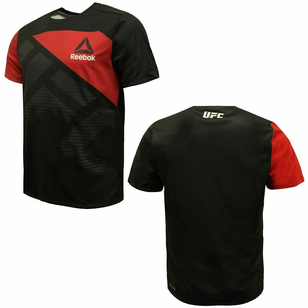 UFC Reebok Schwarz-rotes T-Shirt