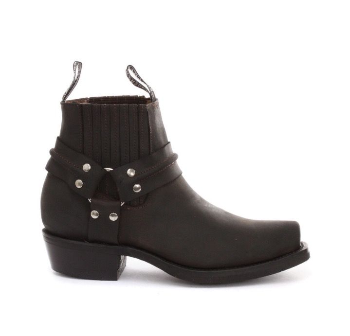 Harness Leder Biker Stiefeletten
