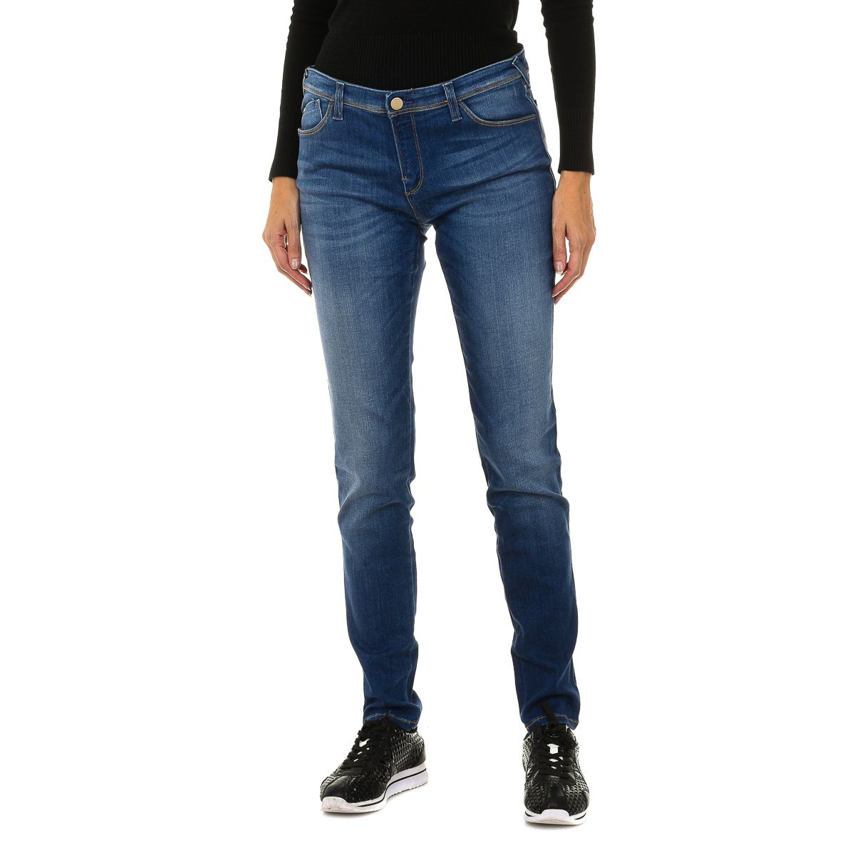 Damen Stretch Denim Jeans mit Used-Effekt
