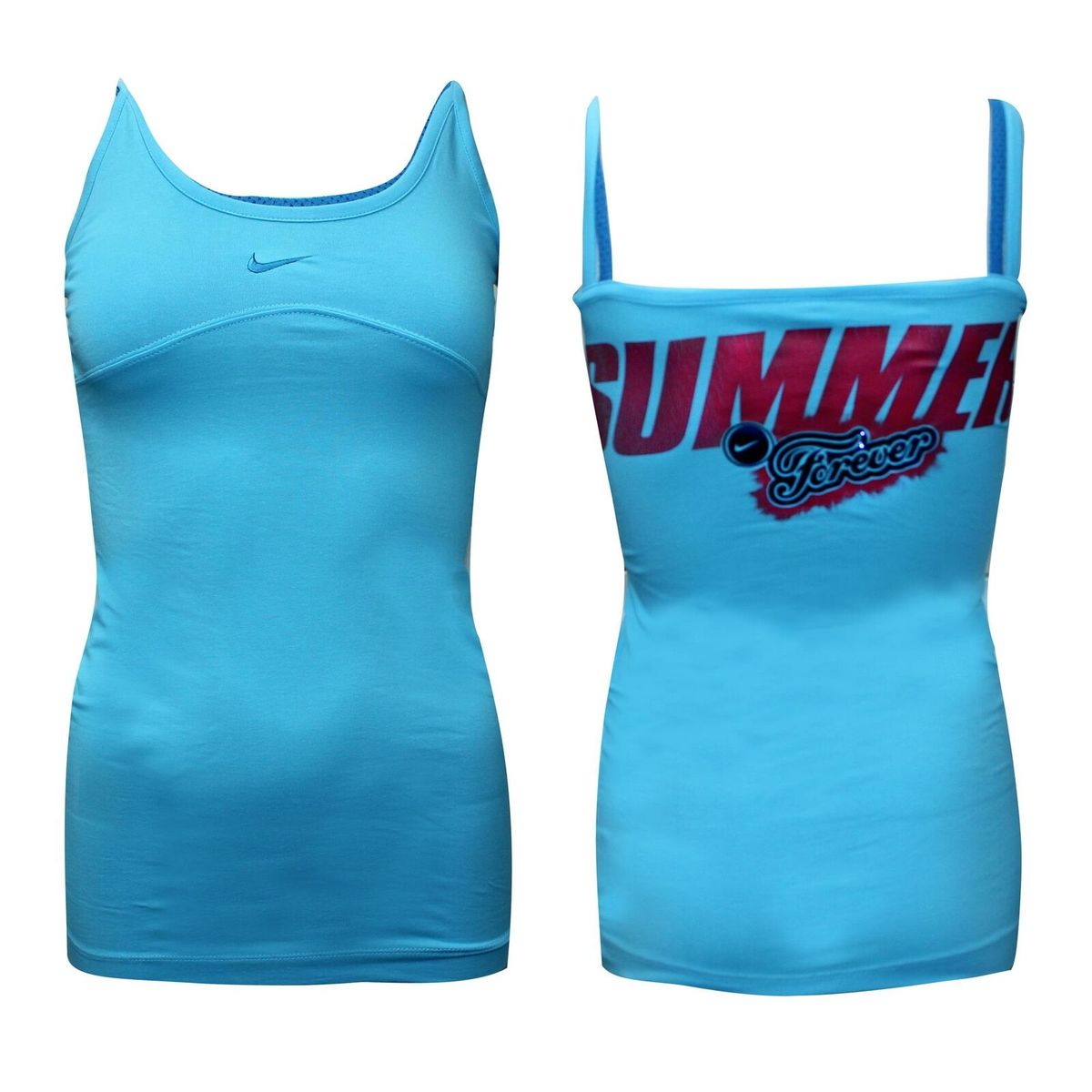 Blaues Tanktop mit Grafik Summer Forever