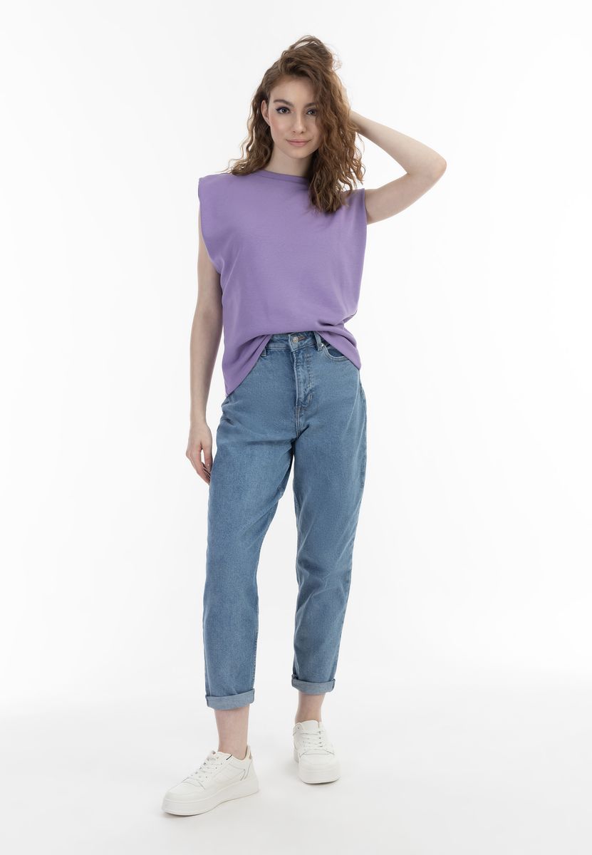 Oversize Sweatshirt Ärmellos mit Schulterpolstern