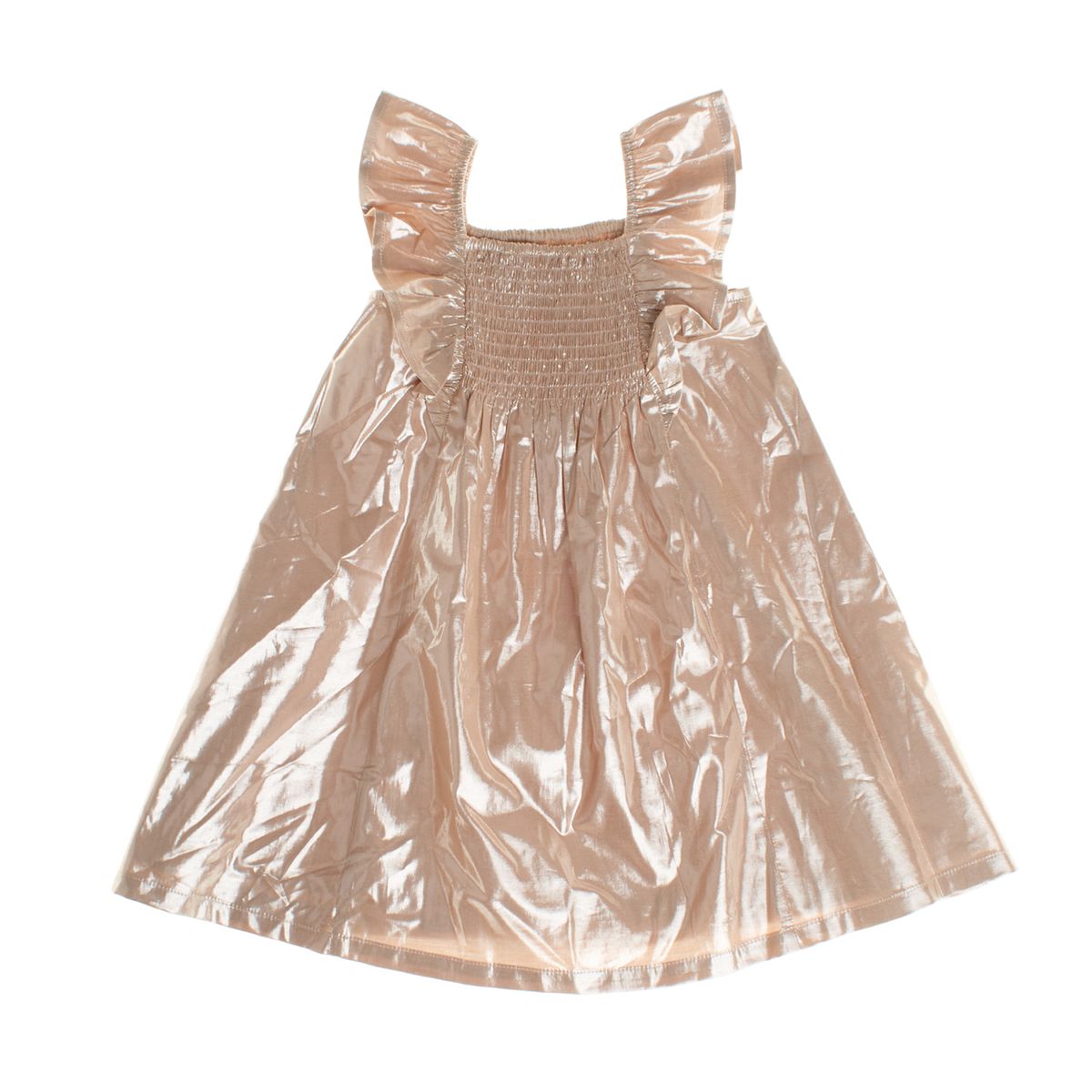 Metallic Kleid mit Rüschenriemen