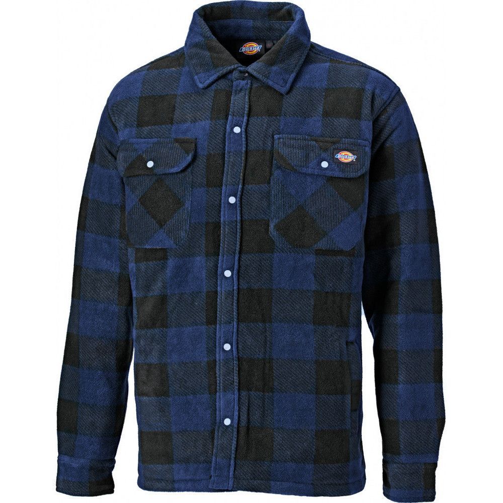 Herren Gepolsterte Hemdjacke aus Fleece mit Karomuster
