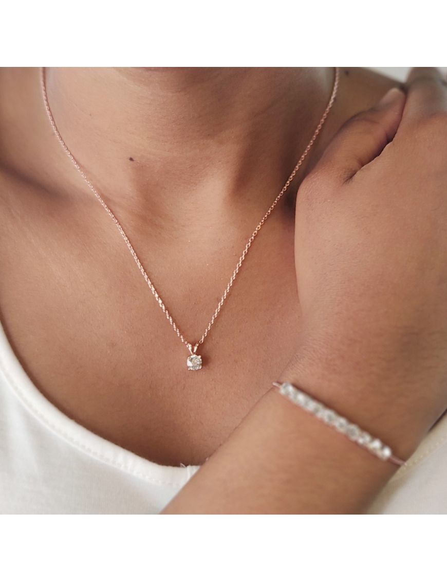 Kristall-Solitär-Halskette und Armband-Set