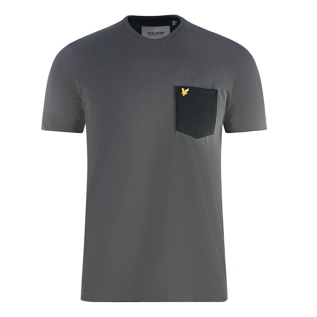T-Shirt mit Kontrasttasche und Rundhalsausschnitt