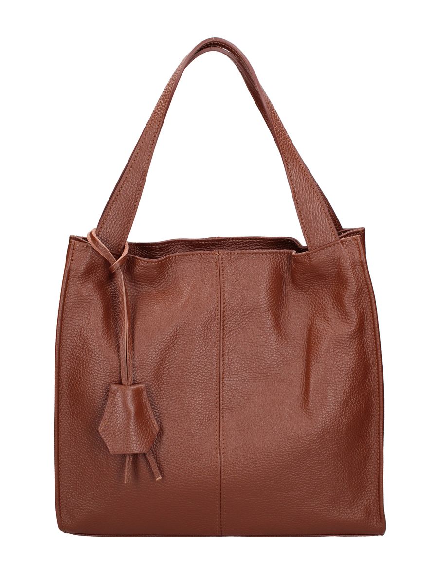 Braune Leder Handtasche mit Henkel