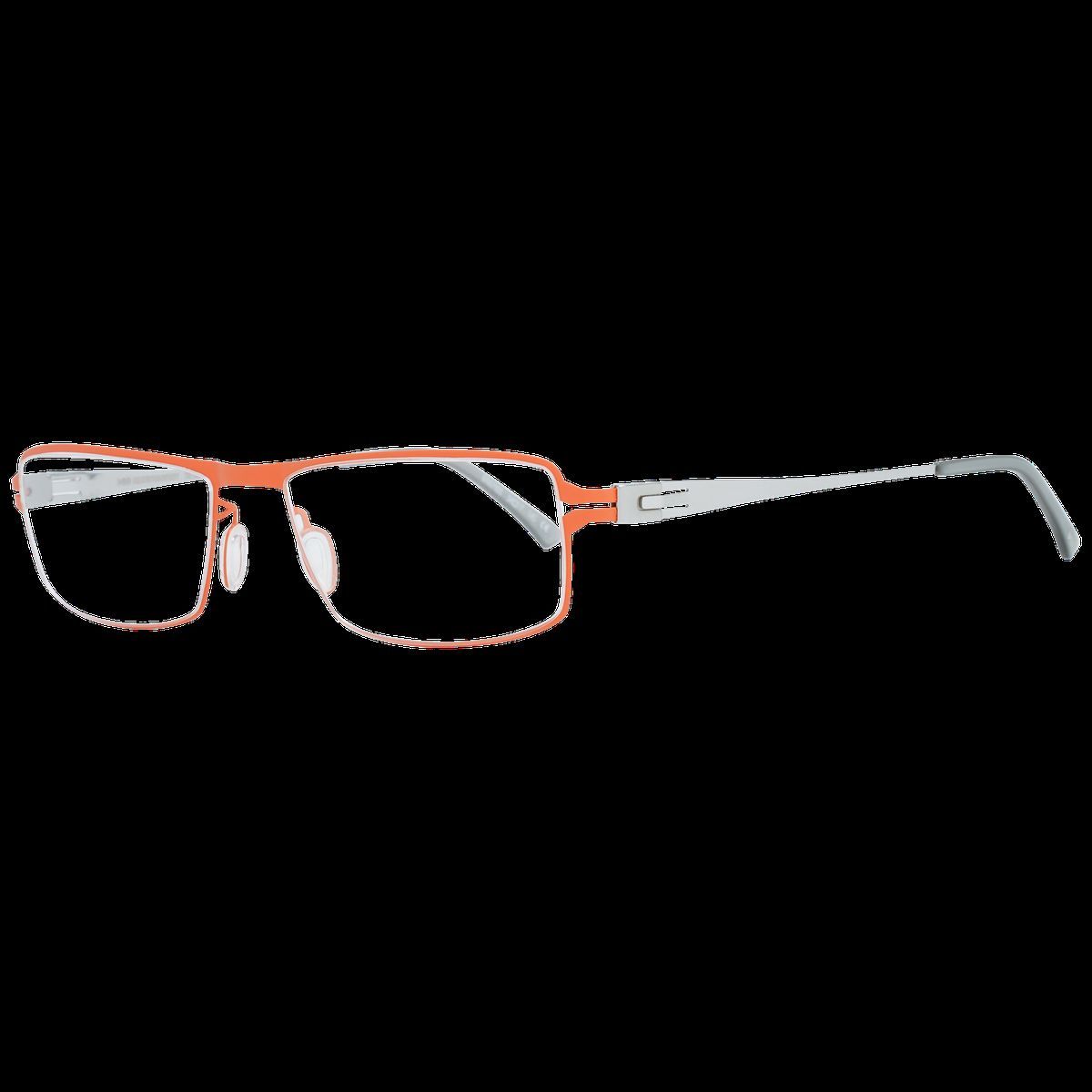 Rechteckige Orangefarbene Metall-Vollrandbrille