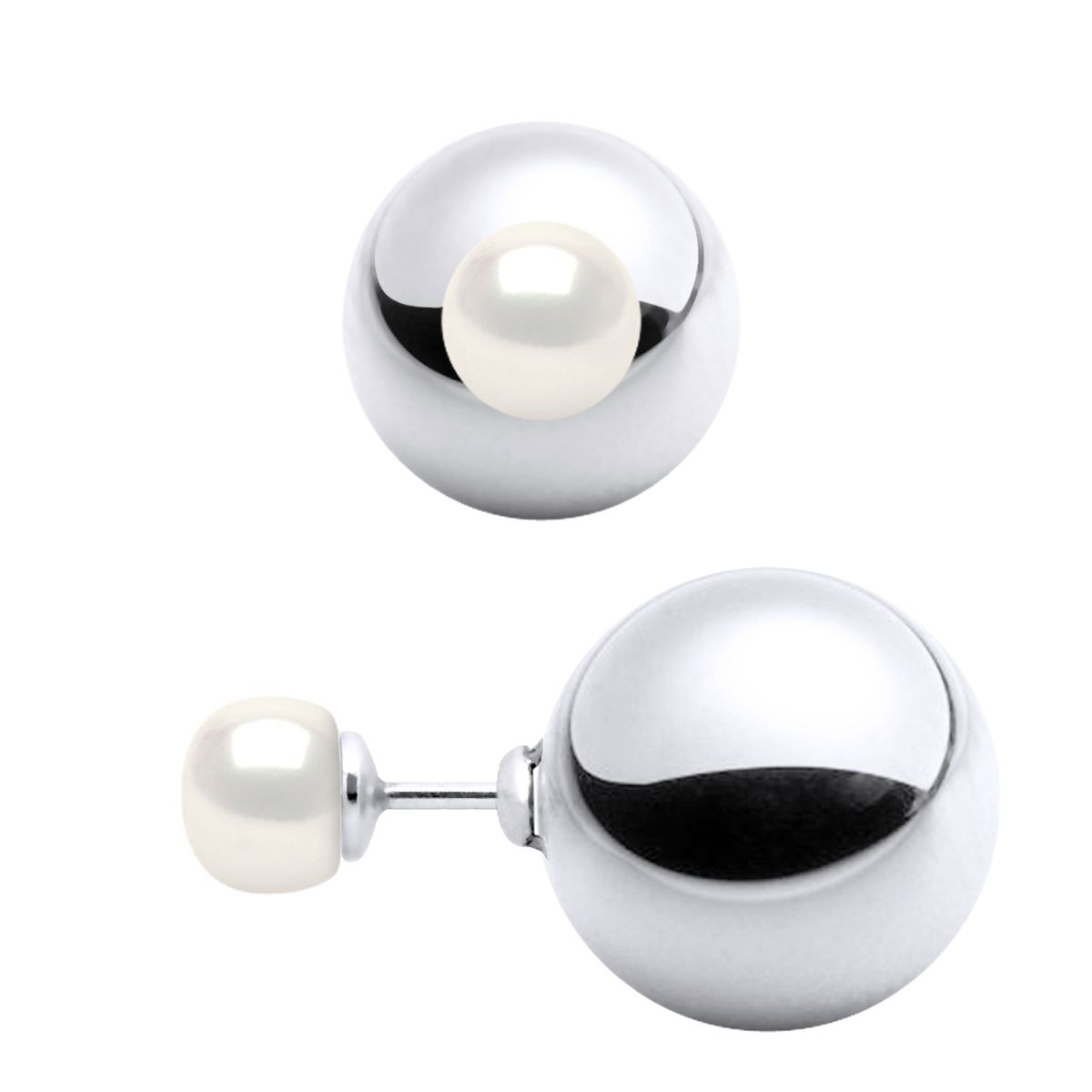 Elegante doppelseitige Perlenohrstecker