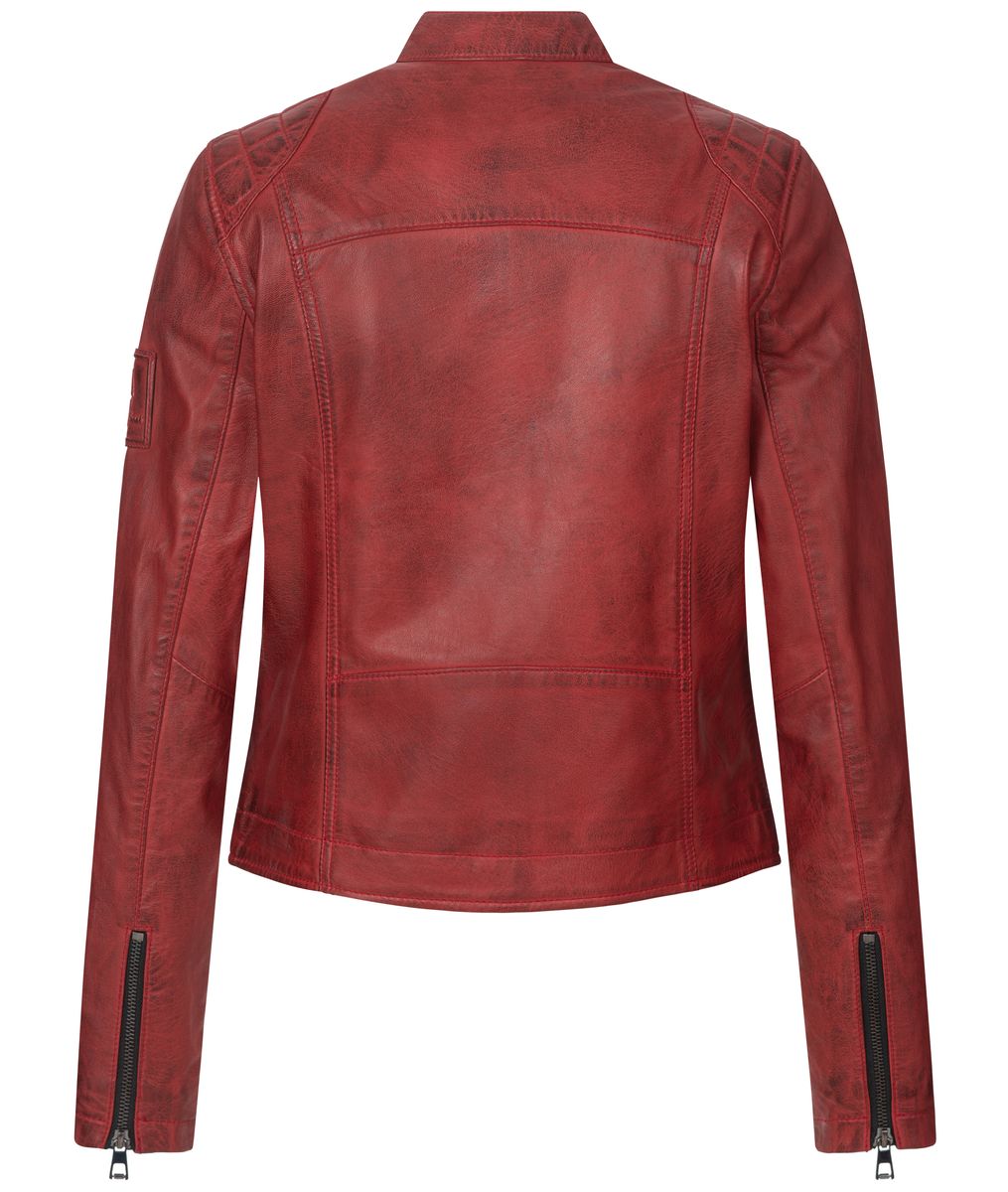 Lederjacke im Distressed-Biker-Stil