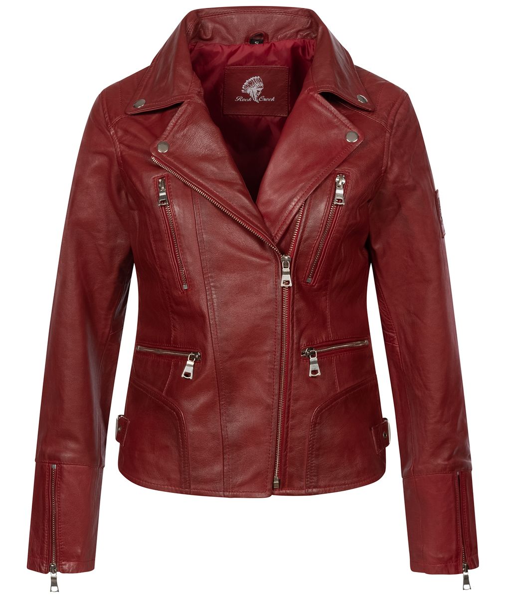 Lederjacke im Distressed-Biker-Stil