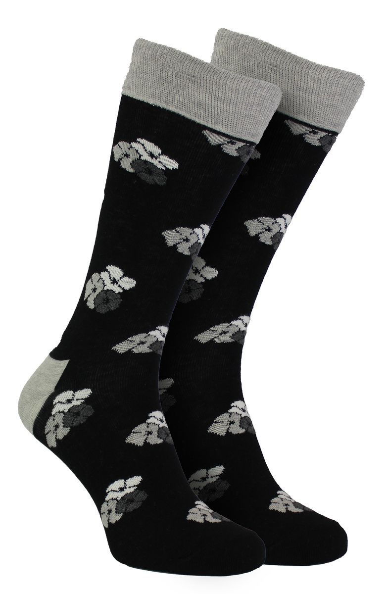 HS by Happy Socks - Herren 3er-Pack Classic Flower Dress Socken - Flower (Schwarz)