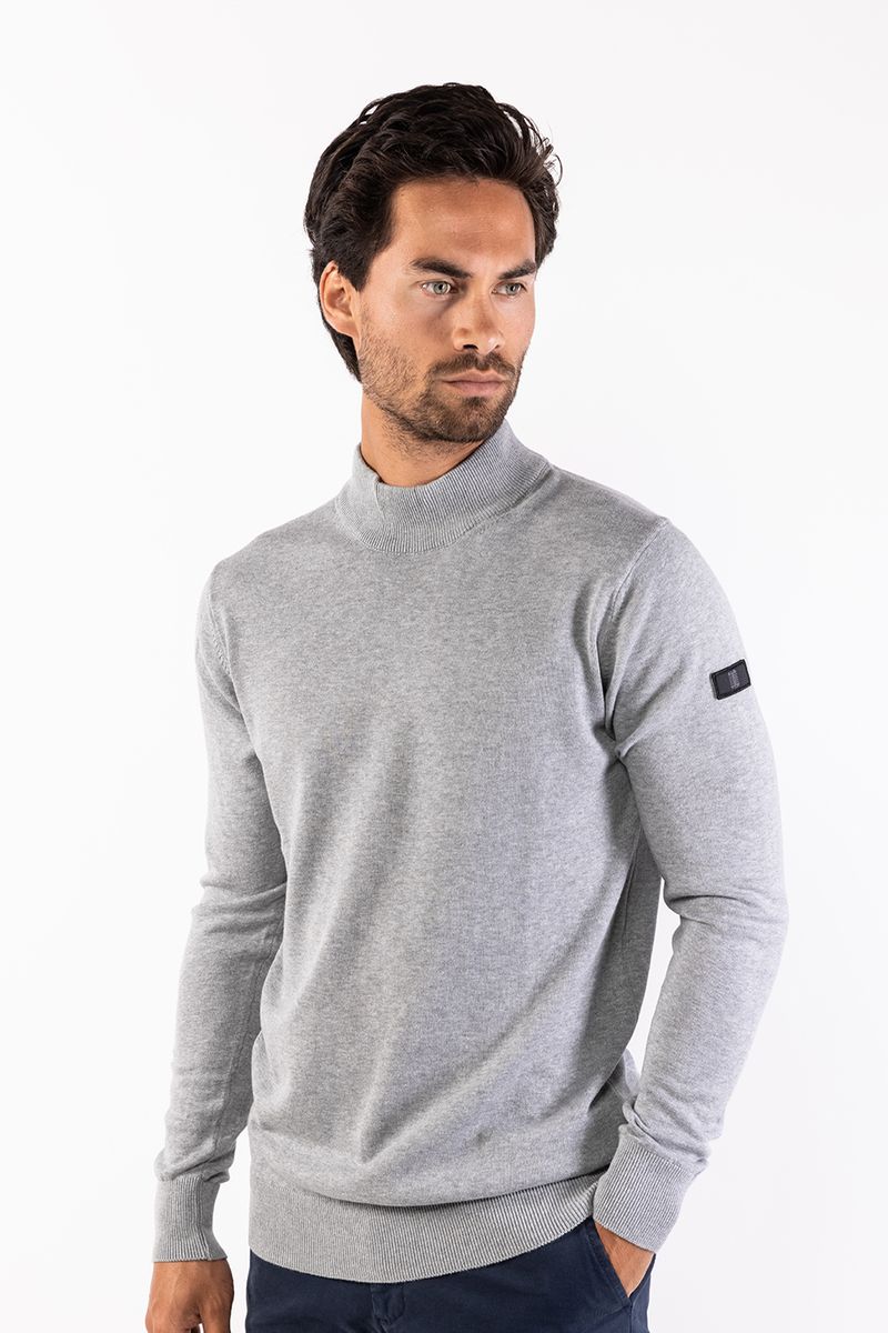 Bio-Baumwollpullover mit Stehkragen