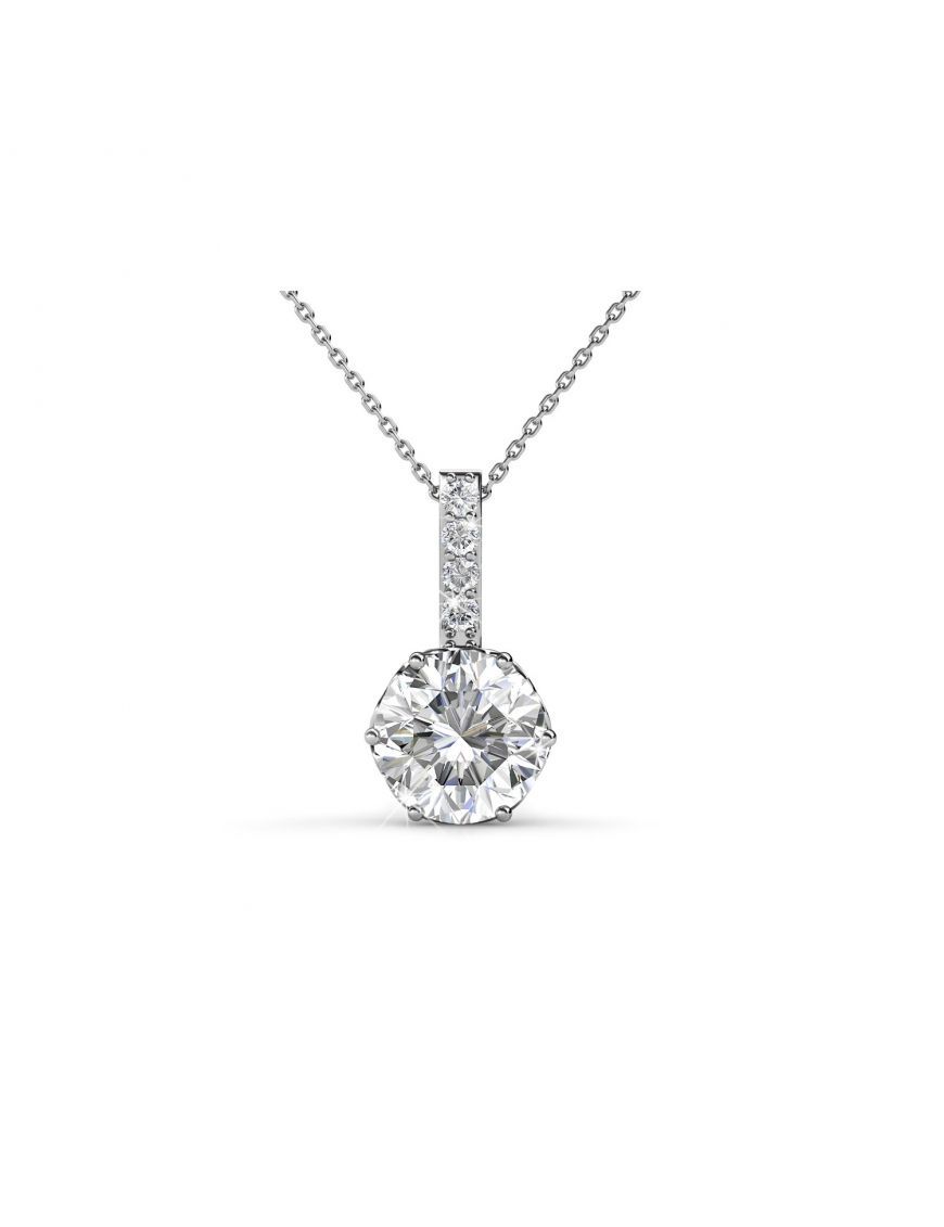 Eleganter Kristall-Solitär-Anhänger mit Kette