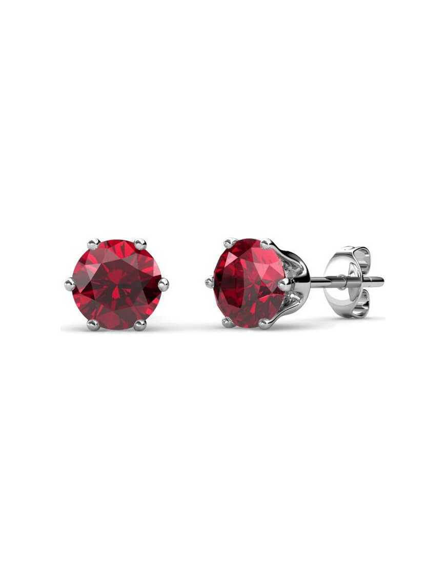 Rote Edelstein Ohrstecker