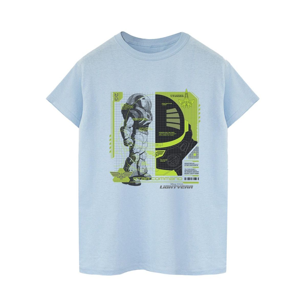 Disney - "Lightyear Buzz Tech Panel" T-Shirt für Herren (Babyblau)