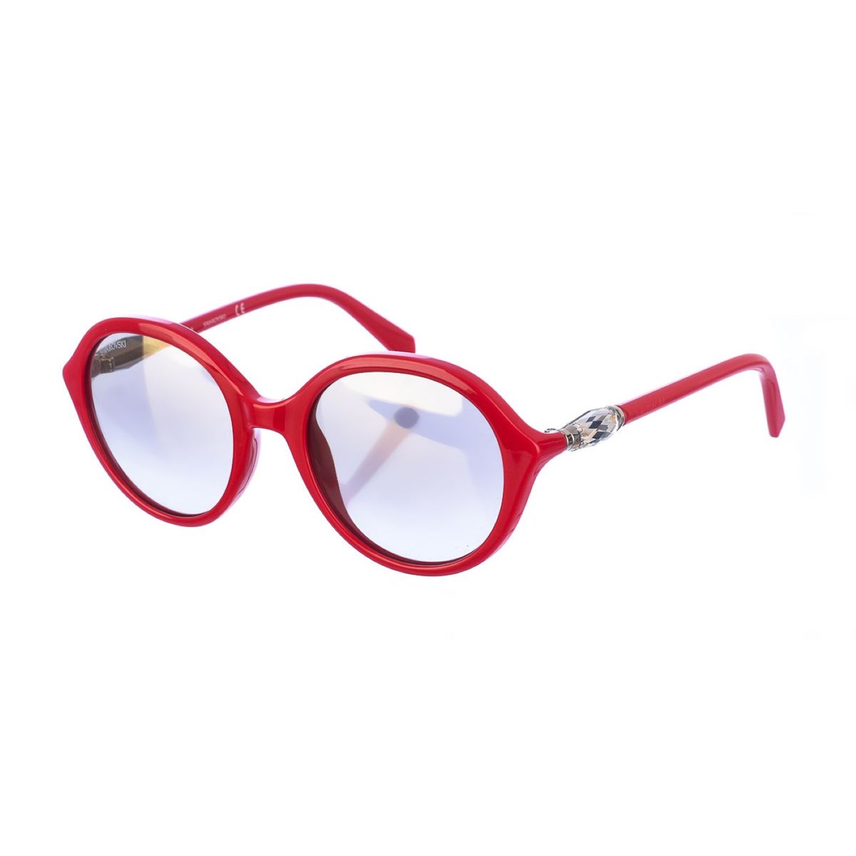Rote ovale Acetatrahmen Sonnenbrille