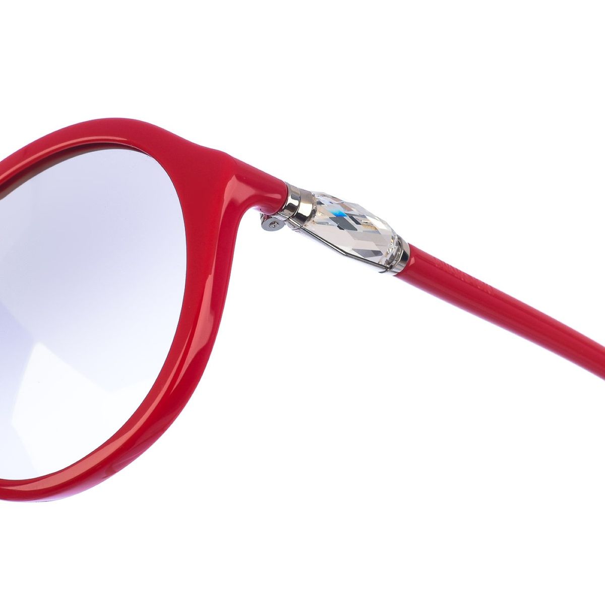 Ovale Acetat-Sonnenbrille mit Kristallen