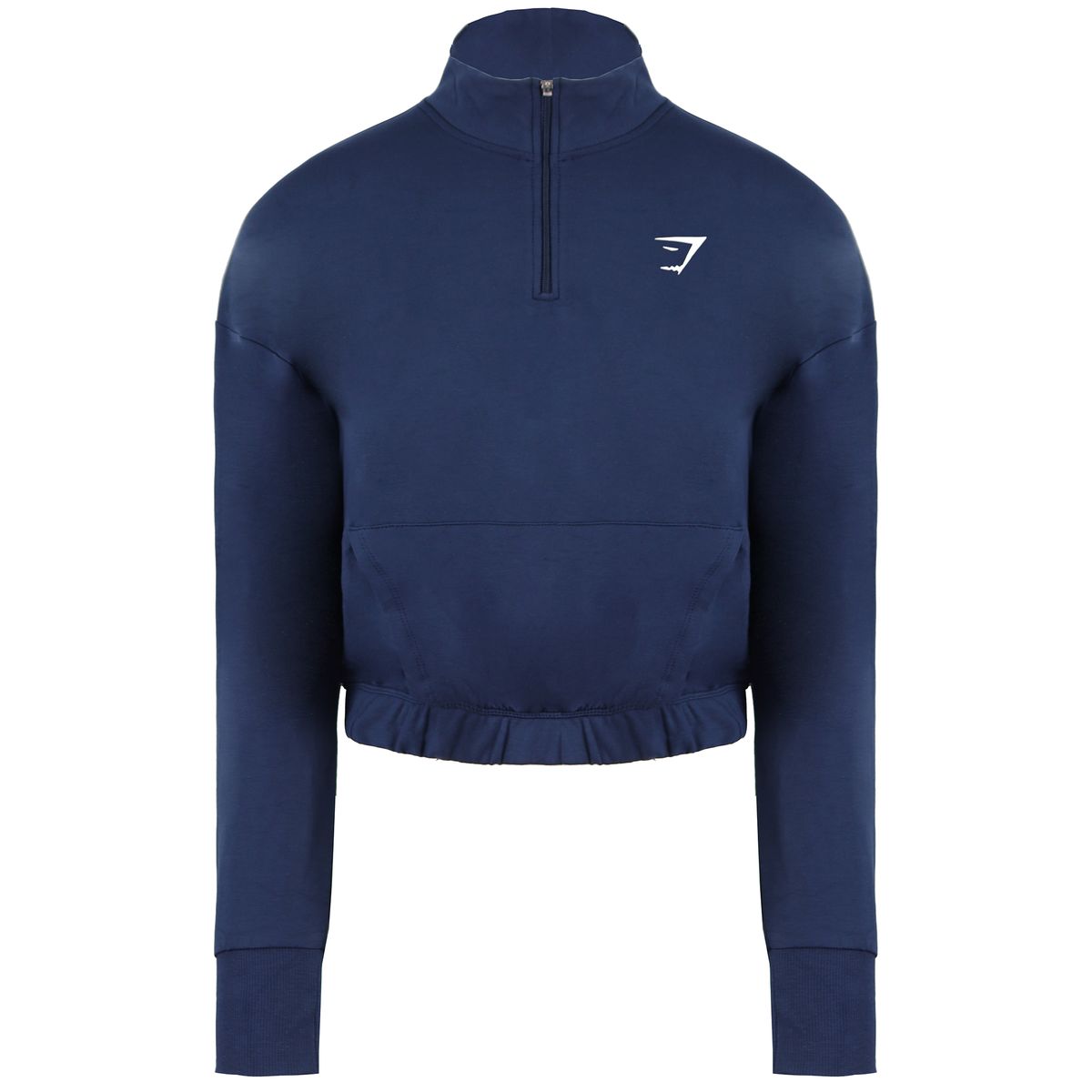 Kurzes Trainings-Sweatshirt mit halbem Reißverschluss