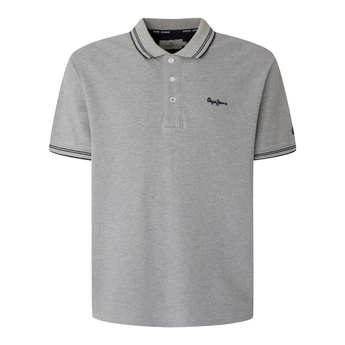Klassisches meliertes graues Poloshirt