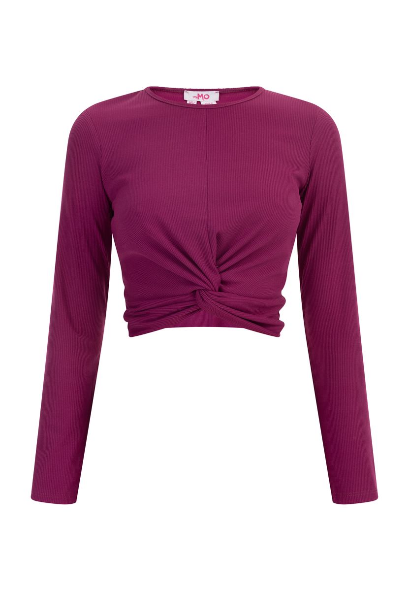 Mymo Langarmshirt Damen Fuchsie
